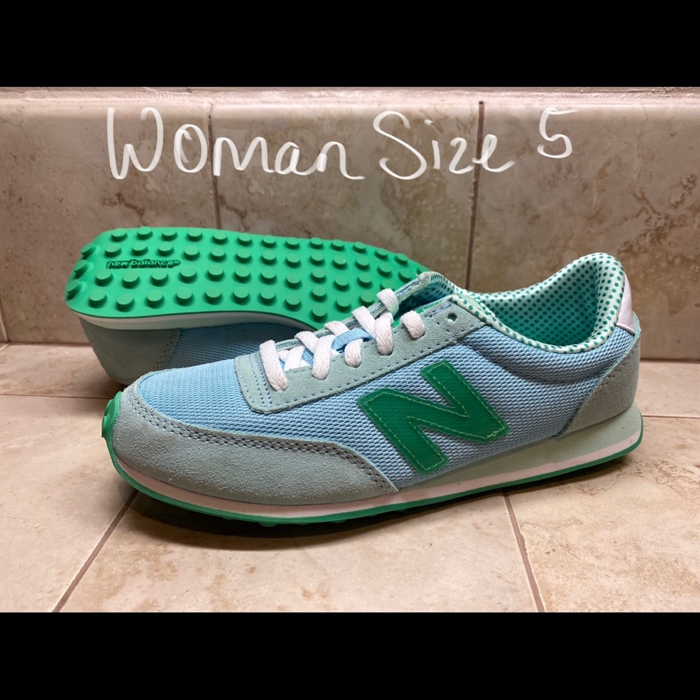 Brand new New Balance blue and green sneakers